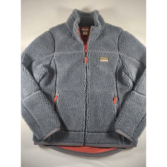 L.L. Bean Jackets & Blazers - L.L. Bean Womens Medium Regular Mountain Deep Pile Fleece Sherpa Jacket Gray Zip